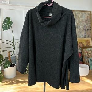 Eskandar
100% cashmere Monks Cowl-Neck Wool Pullover Top Gray L/XL